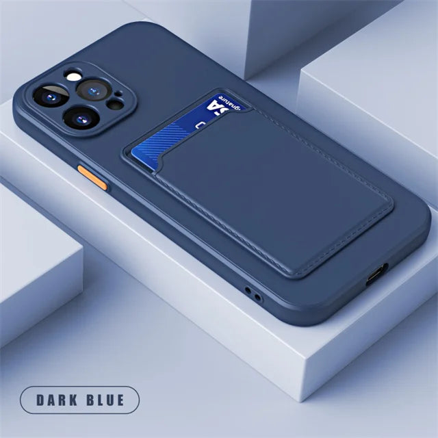 Luxury Soft Silicone Wallet Case Funda Iphone 17 Air 16 15 14 11 13 12 Pro Max Plus Card Holder Slot