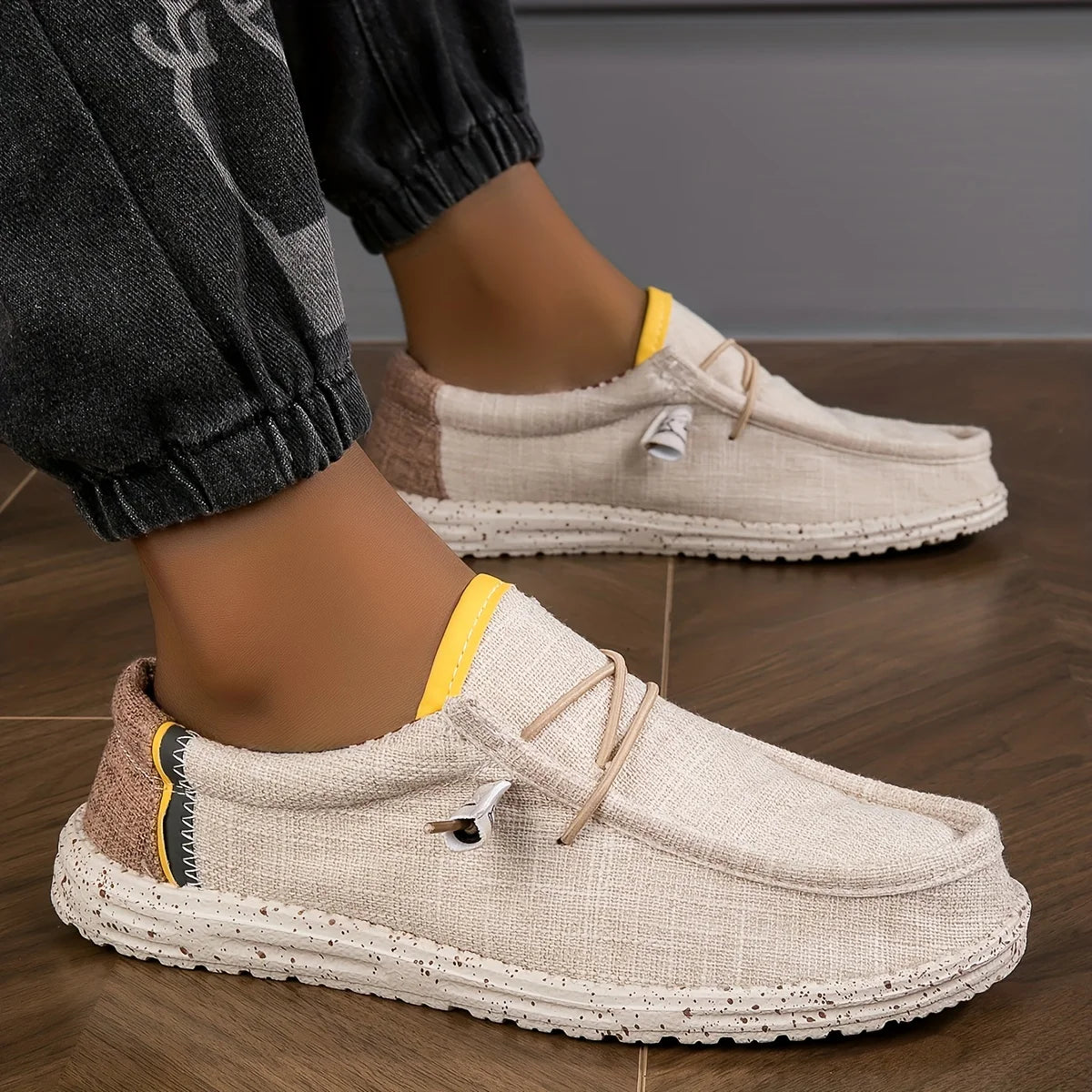 Men's Canvas Loafers – Breathable Slip-On Casual Flat Shoes
