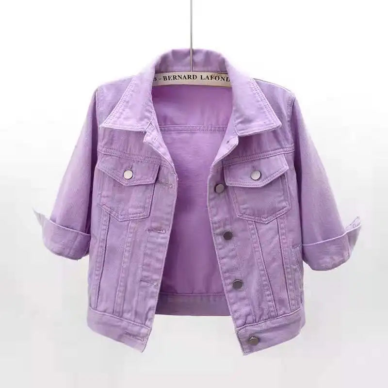 Women's Short Denim Jacket – Casual Loose Jean Coat