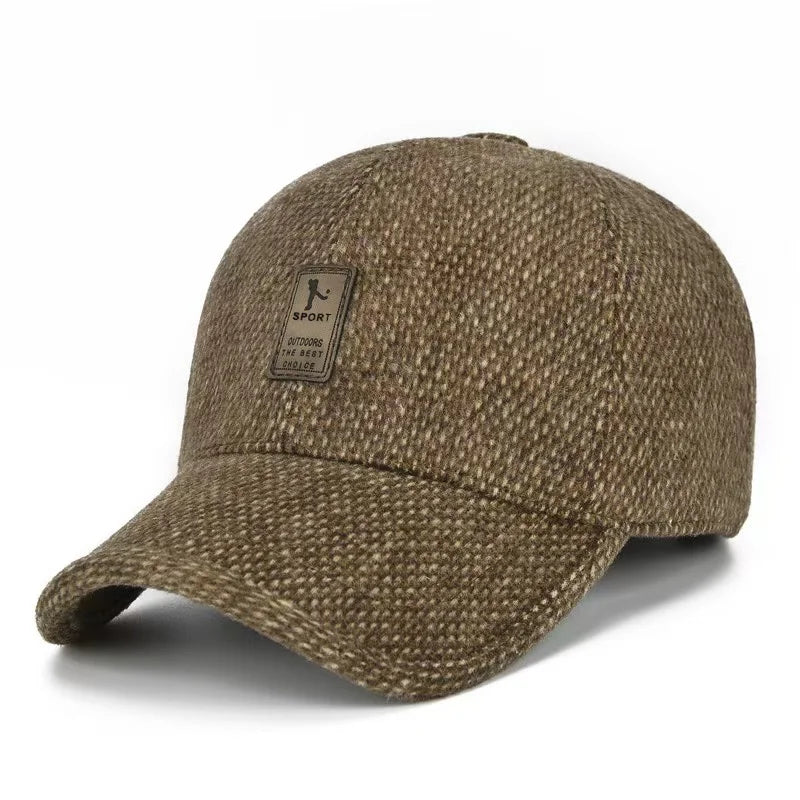 Men's Winter Baseball Cap with Ear Flaps – Warm Windproof Hat