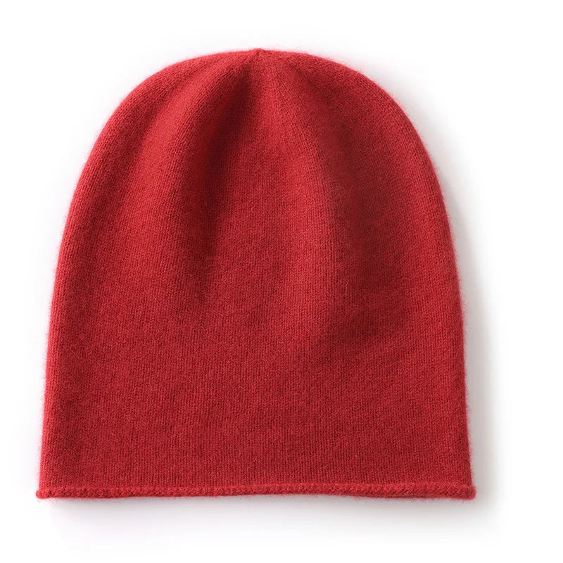 100% Cashmere Knit Beanie – Luxury Winter Hat for Women & Men