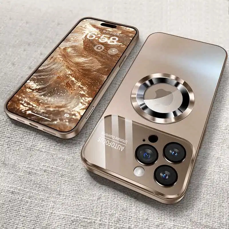Luxury Glass Camera Magesafe Magnetic Wireless Charge Case Iphone 11 12 13 14 15 16 17 Pro Max Air