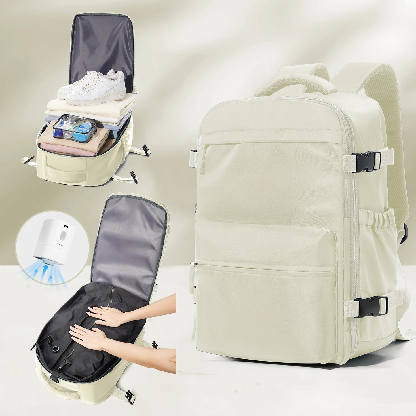Vacuum Compression Backpack – Large Capacity Travel & Laptop Bag