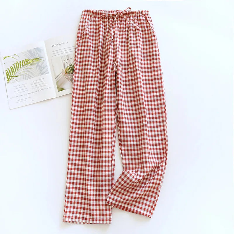 Plaid Cotton Pajama Pants for Men & Women