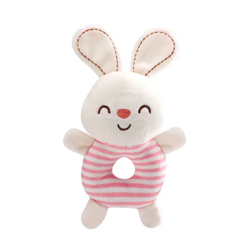 Baby Rattle Toy – Soft Plush Cartoon Animal Hand Ring for Newborns