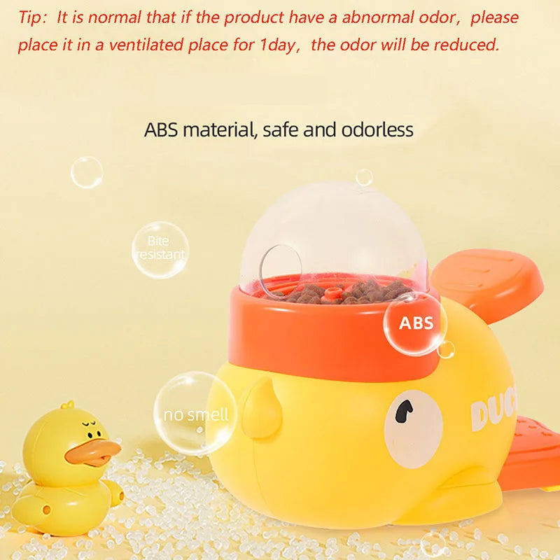 Yellow Duck Slow Feeder Toy for Dogs & Cats