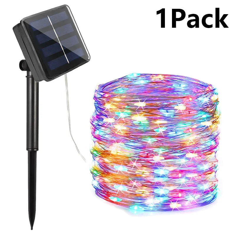 32m Led Solar String Fairy Lights Outdoor Path Garlands Lamp Patio Waterproof Christmas Wedding