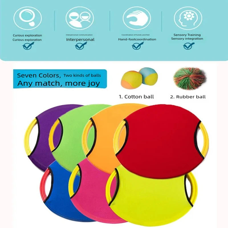 Bouncing Paddle Ball Set – Kids Outdoor Throwing & Catching Sensory Toy