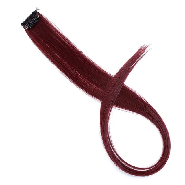 Clip-In Hair Extensions 22 Inch Straight Synthetic – Rainbow Colors
