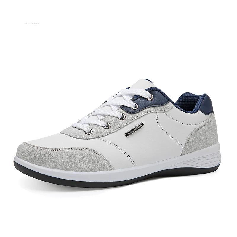 Men's Waterproof Leather Sneakers – Non-Slip Casual Walking Shoes