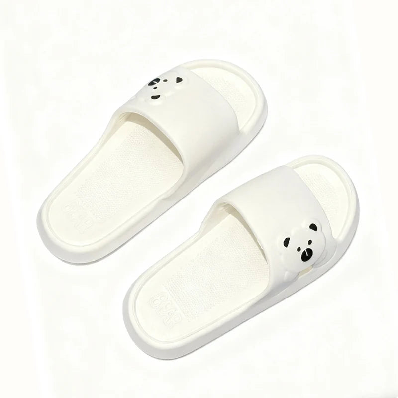 Summer Cartoon Bear Indoor Slippers Women Lightweight Soft Eva Slides Woman Comfort Home Bathroom
