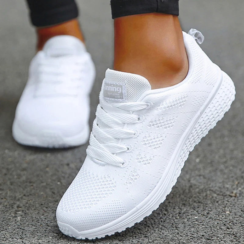 Women's Mesh Sneakers – Breathable Lace-Up Tennis Trainers
