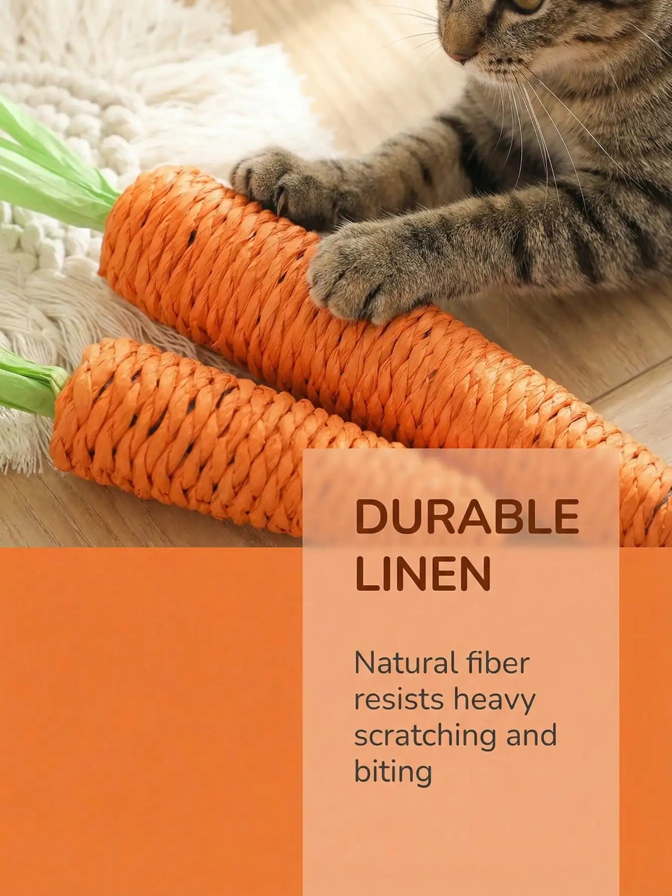 Carrot Cat Toy – Interactive Sisal Rope Chew & Scratch Toy