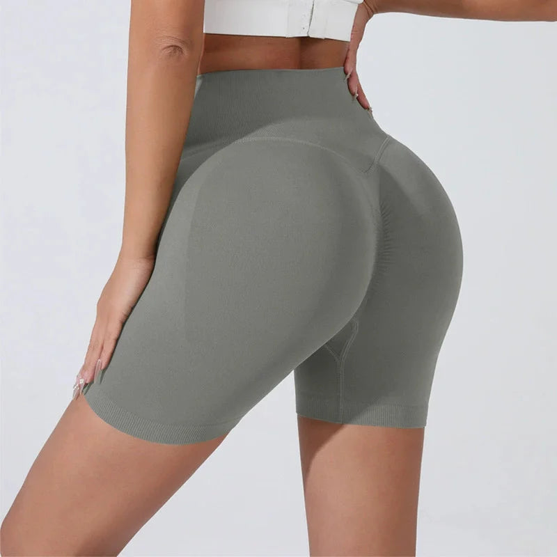 Women's High-Waist Butt Lifting Biker Shorts – Seamless Gym & Running Shorts