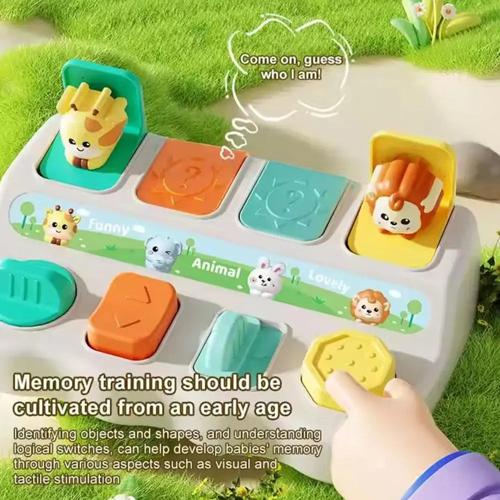 Montessori Pop-Up Animal Toy – Sensory Learning Box for Babies