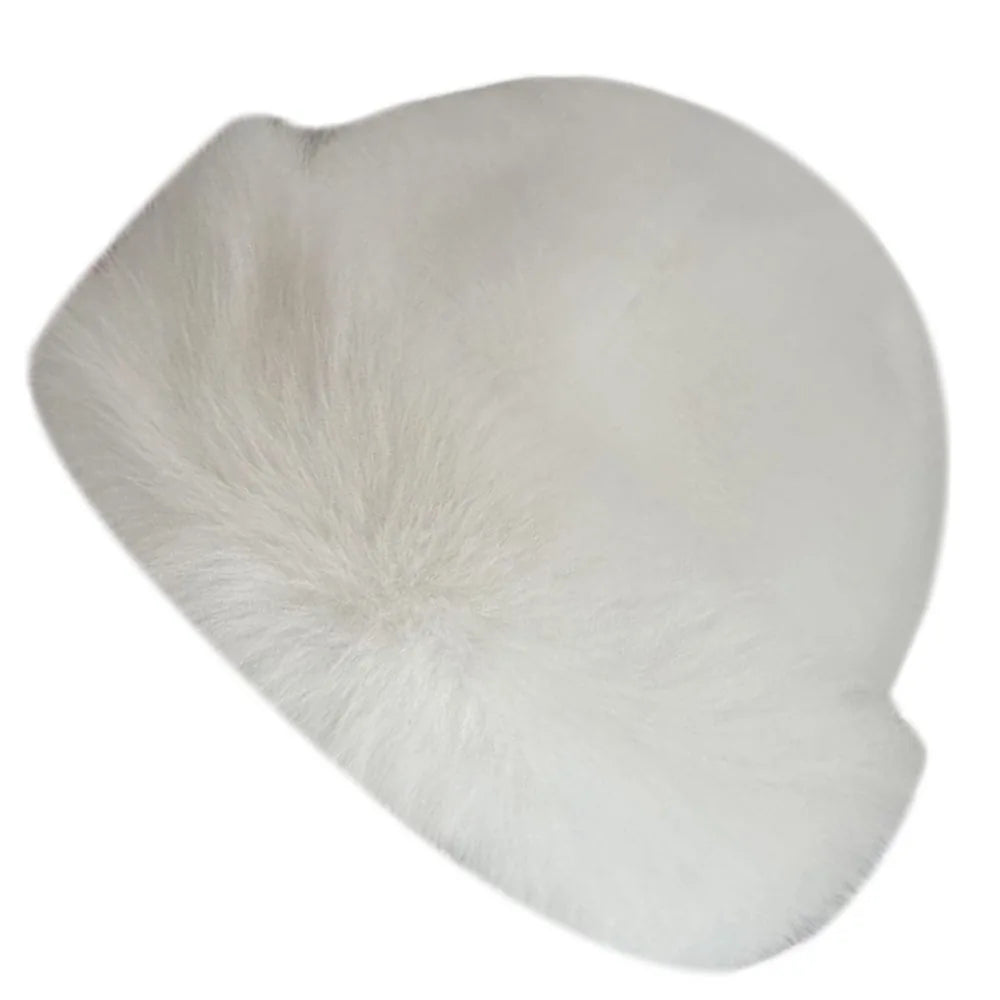 Fluffy Faux Fur Beret Hat – Women's Winter Plush Cap