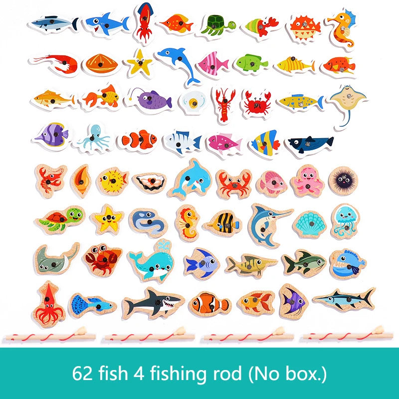 Wooden Magnetic Fishing Toy – Montessori Ocean Learning Game for Kids