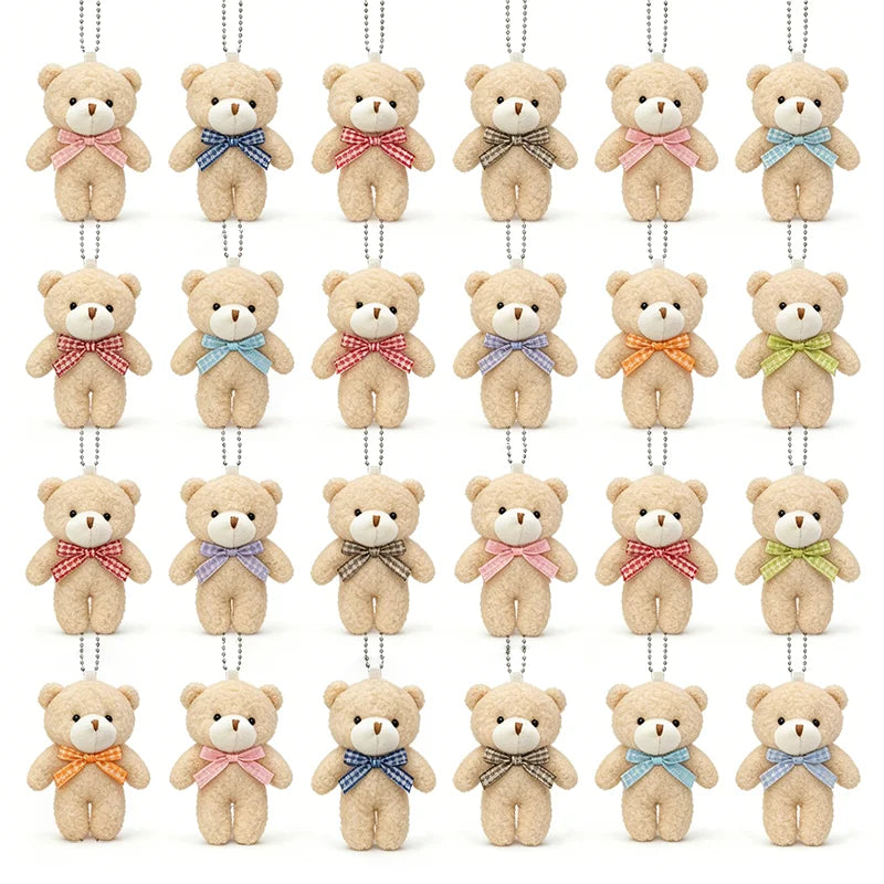 Mini Teddy Bear Plush Bulk Set – Soft Stuffed Bears with Bow
