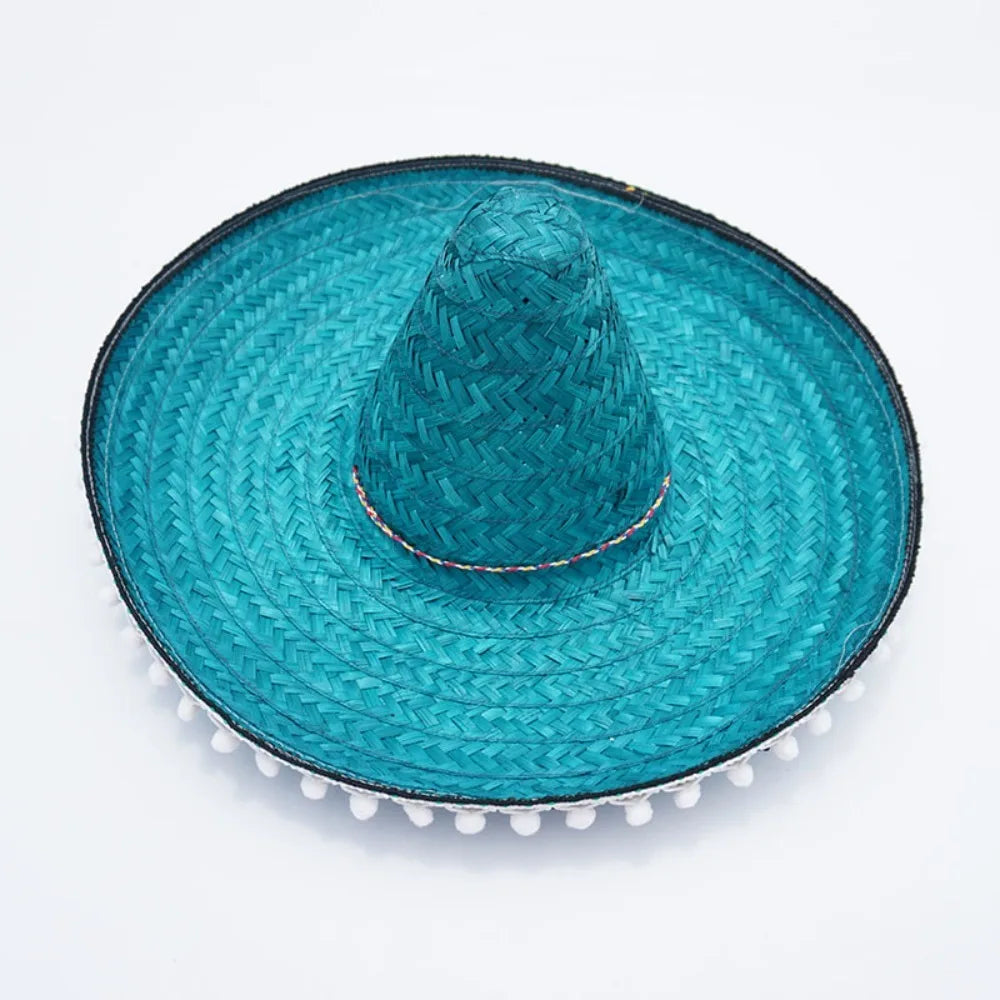 Colorful Mexican Sombrero Party Hat – Wide Brim Straw Hat