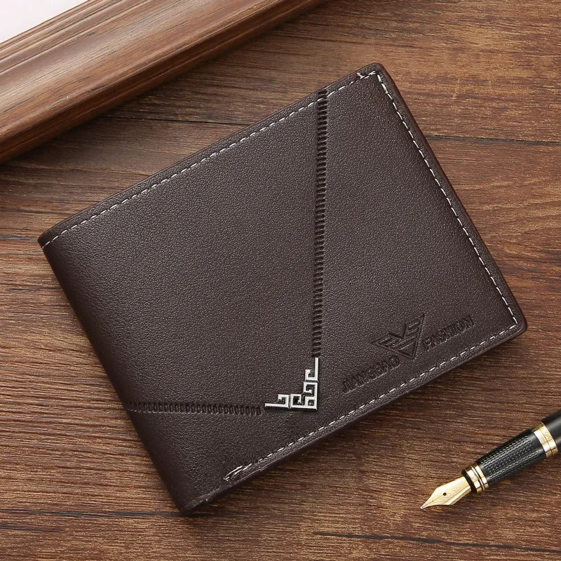 RFID Blocking Slim Leather Wallet for Men – Bifold Minimalist Card Holder