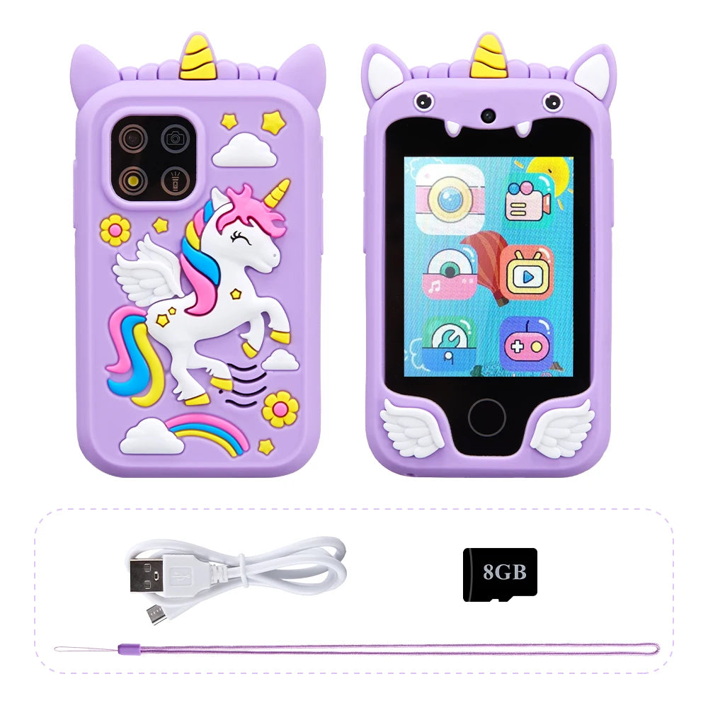 Kids Smart Phone Toy with Touchscreen & Camera – Unicorn Design for Girls