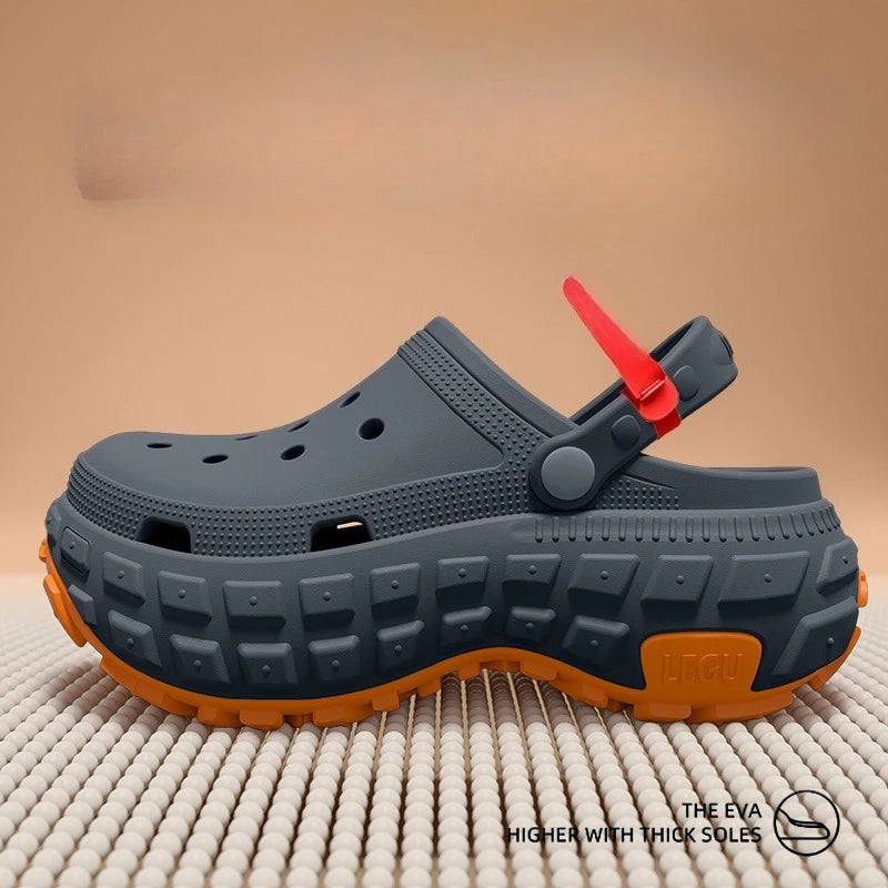 Men's Thick-Sole Perforated Clogs – Non-Slip Summer Sandals