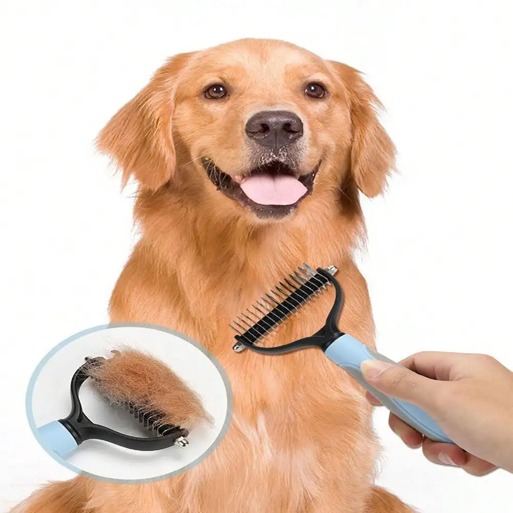 Double-Sided Pet Dematting Comb - Dog & Cat Grooming Brush