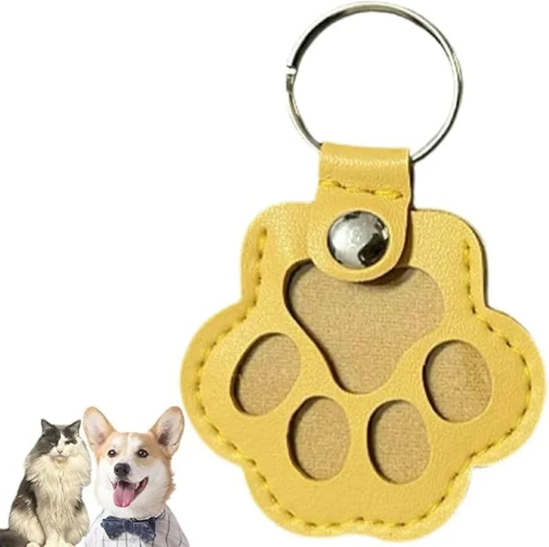 Pet Memorial Hair Storage Keychain – Leather Paw Keepsake Gift
