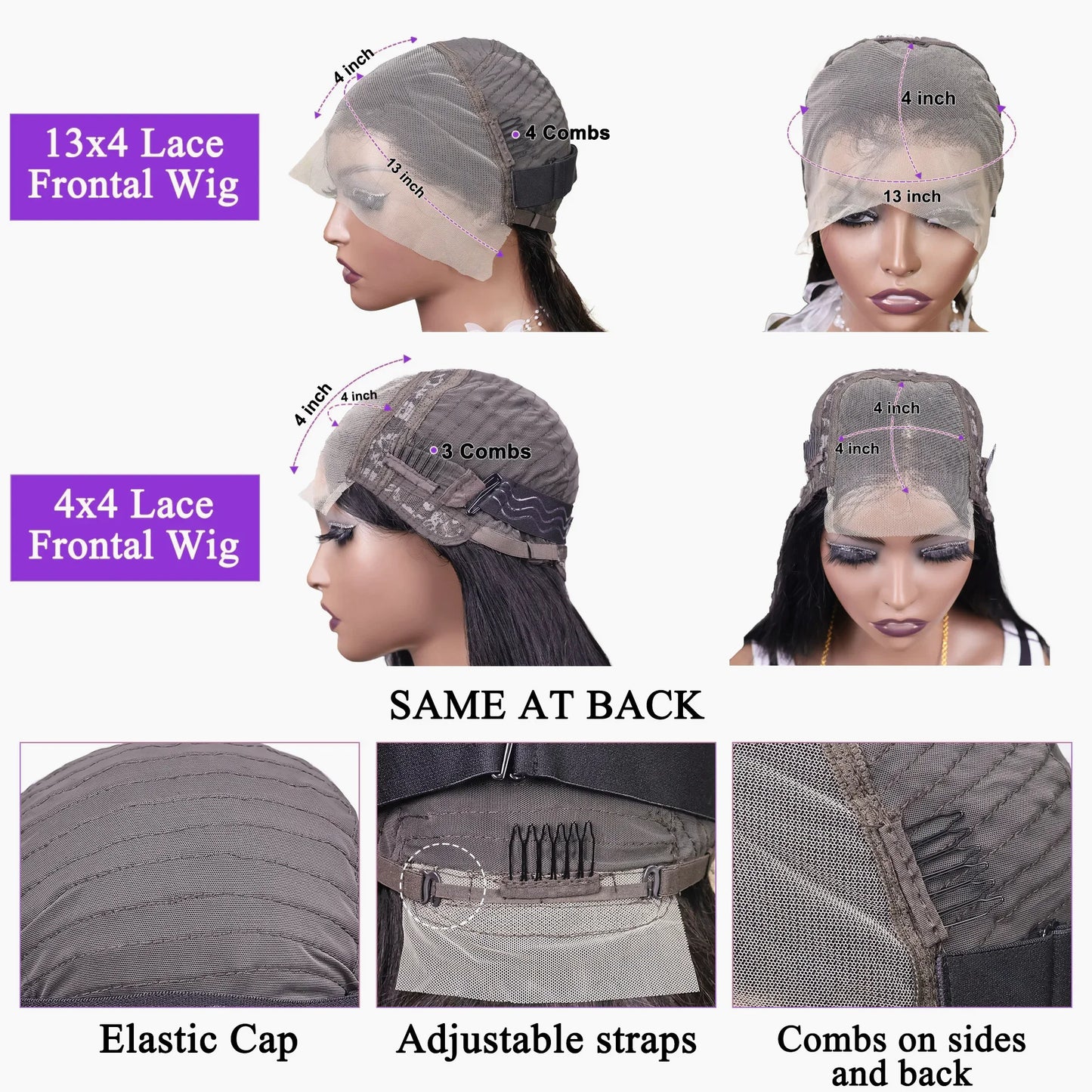 Bone Straight Bob Wig 13x4 / 4x4 Lace Front Human Hair Pre-Plucked Brazilian