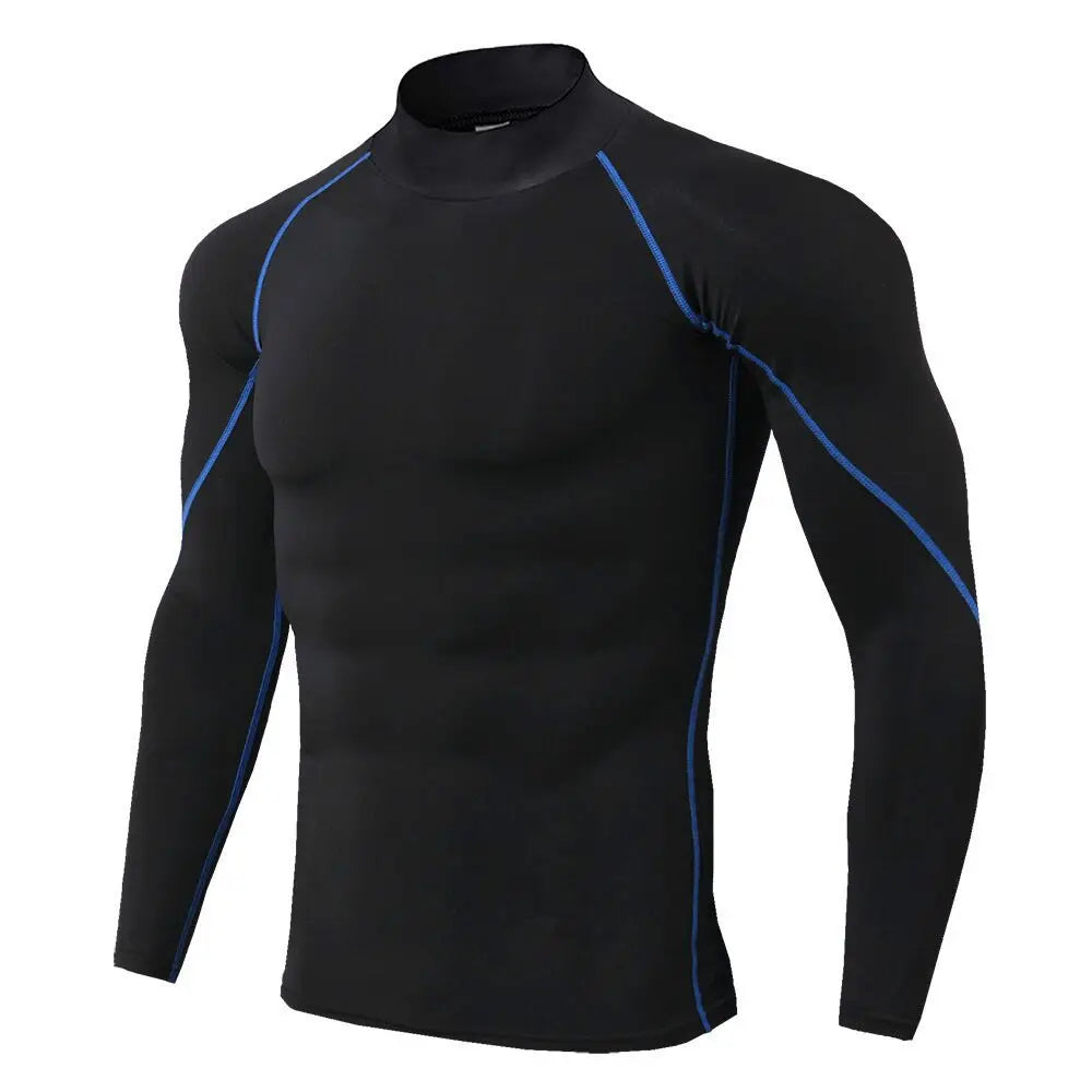Men's Compression Shirt Long Sleeve Quick-Dry Gym Running Workout Top
