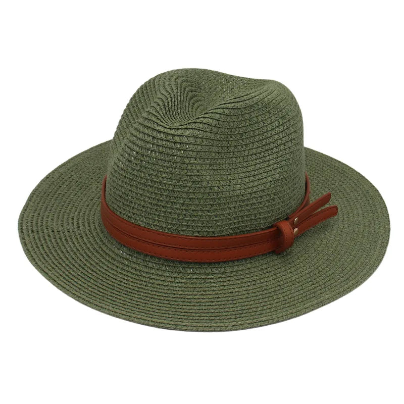 Straw Panama Sun Hat – Wide Brim Unisex Beach Hat
