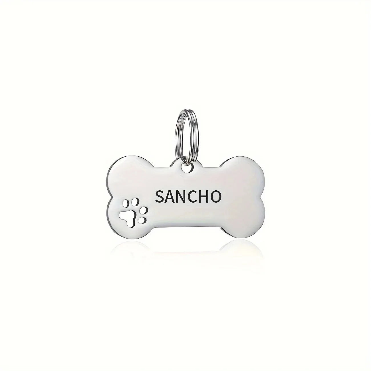 Personalized Engraved Pet ID Tag – Bone Shape for Dogs & Cats