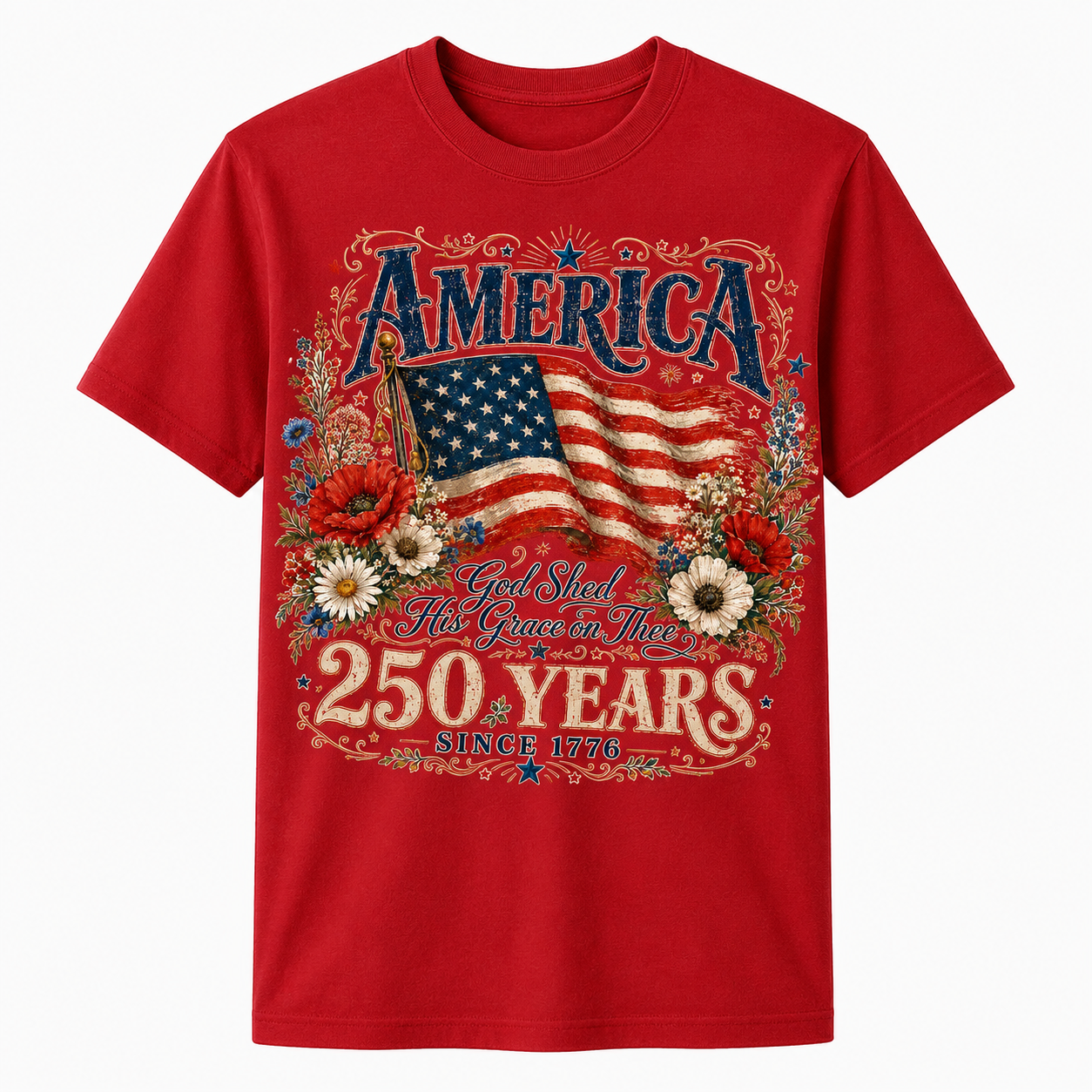 250 Years Flag & Poppies Shirt