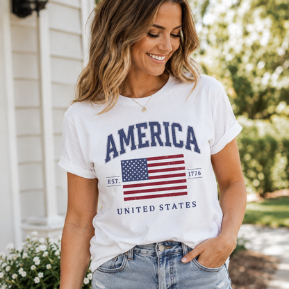 America Flag Graphic United States Family 4th Of July Shirt