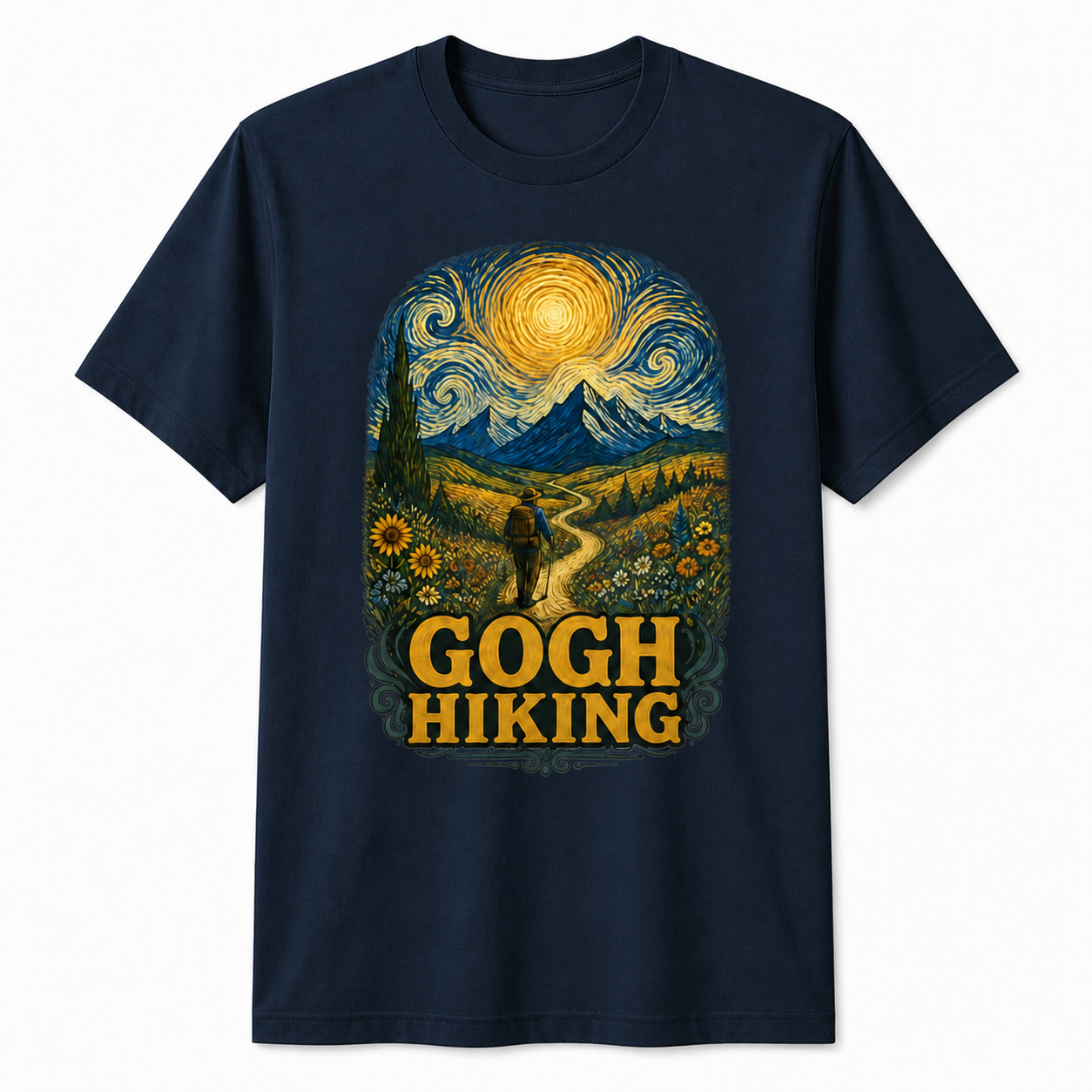 Gogh Hiking Funny Hiking Van Gogh Art Hiker Shirt
