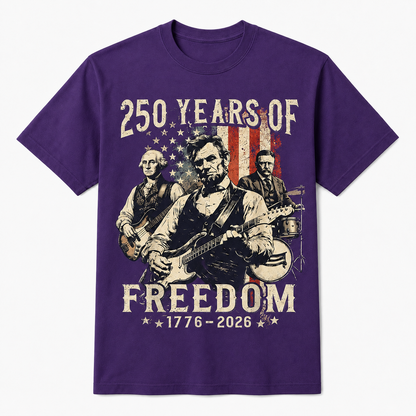 Abraham Lincoln Playing Guitar 4th of July 250th Anniversary Shirt
