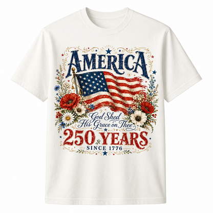 250 Years Flag & Poppies Shirt