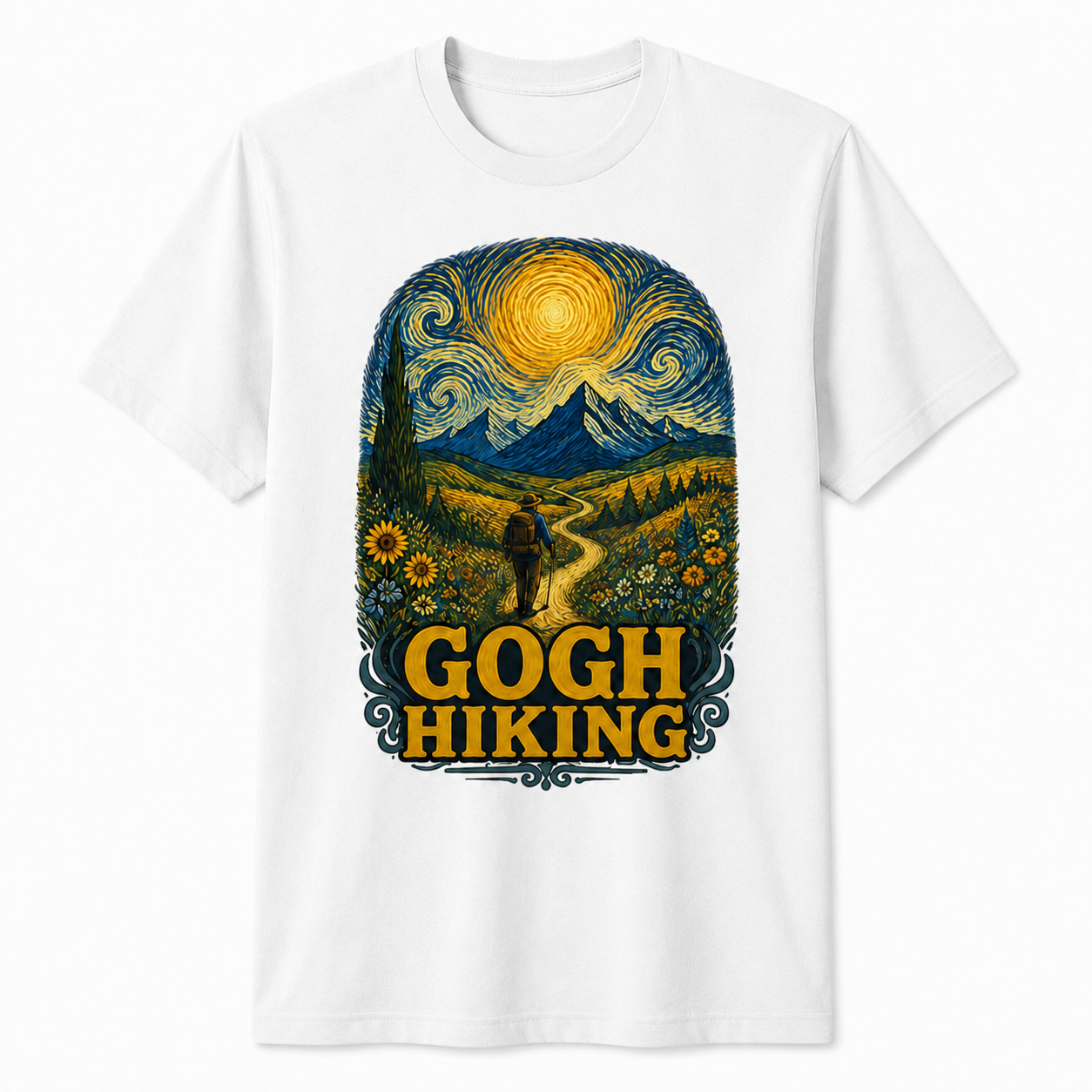Gogh Hiking Funny Hiking Van Gogh Art Hiker Shirt