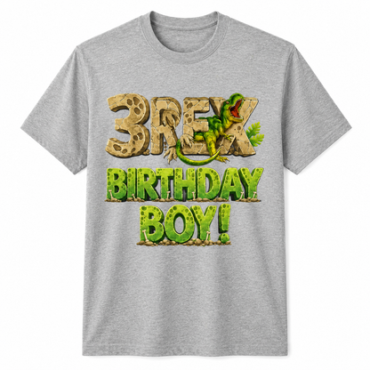 Three Rex 3rd Birthday Third Dinosaur 3 Year Old Birday Boy Shirt