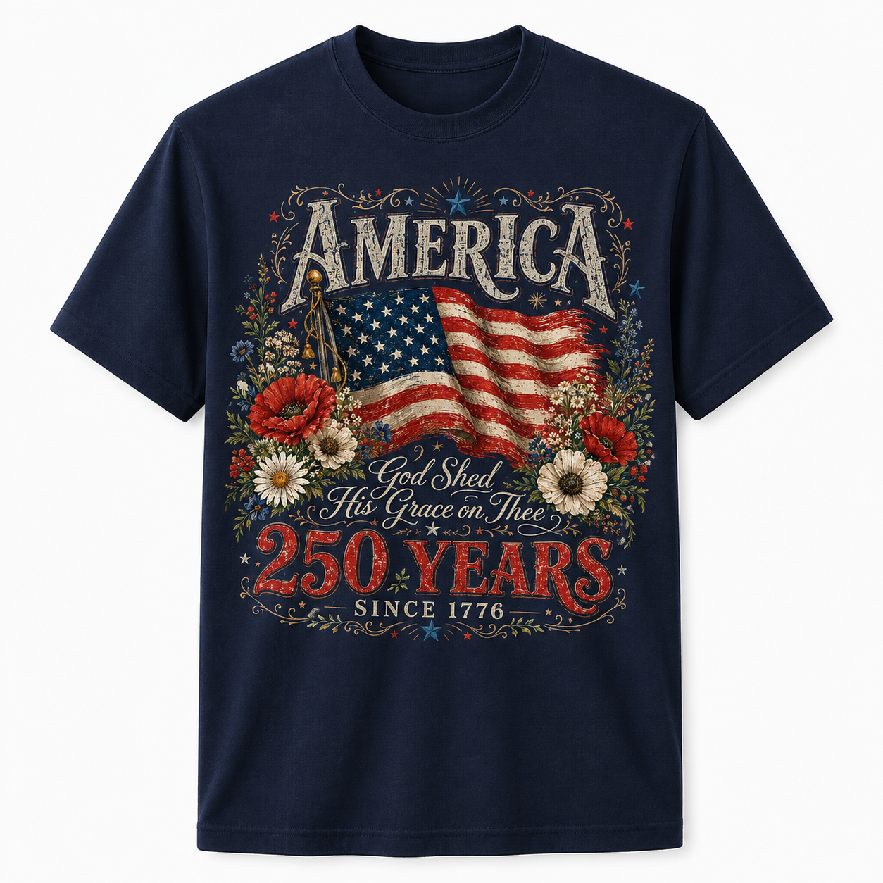 250 Years Flag & Poppies Shirt