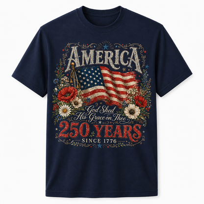 250 Years Flag & Poppies Shirt