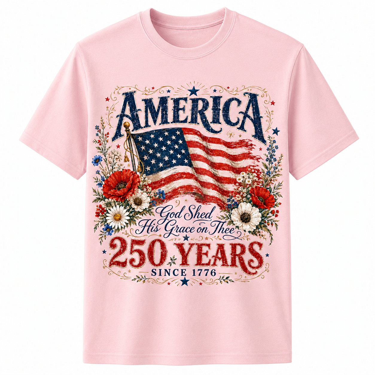 250 Years Flag & Poppies Shirt