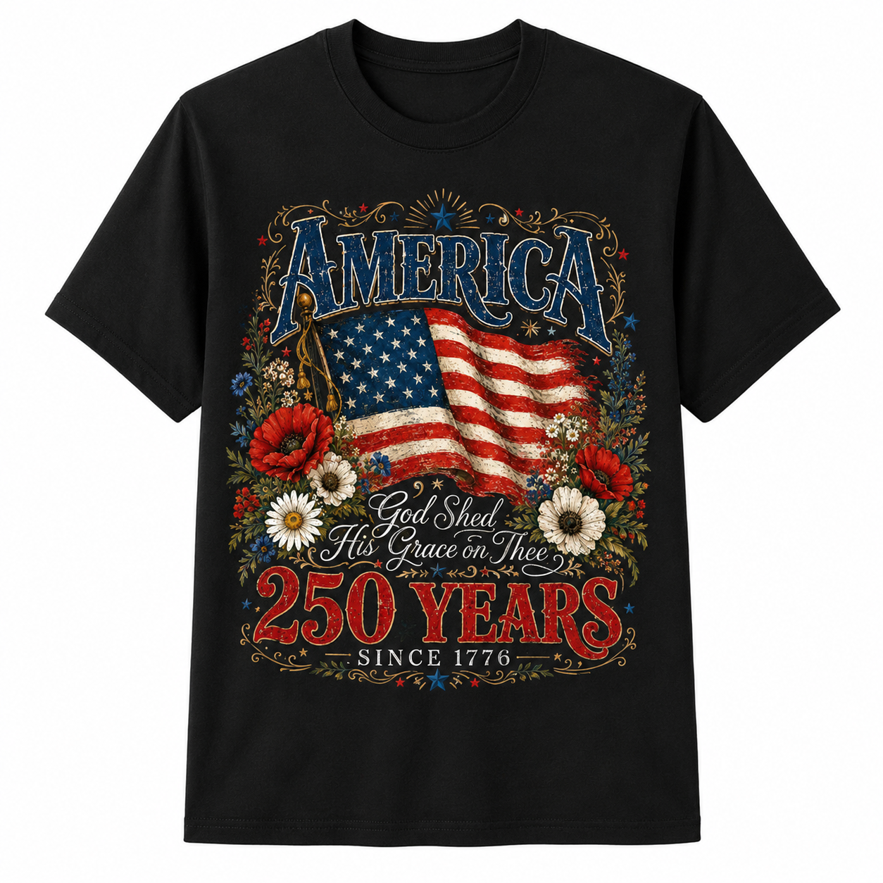 250 Years Flag & Poppies Shirt
