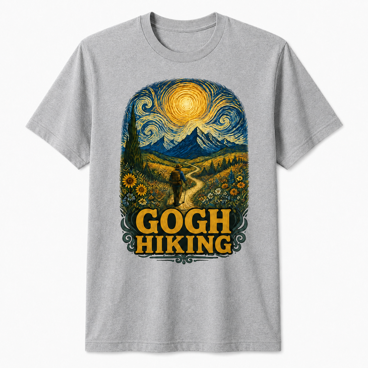 Gogh Hiking Funny Hiking Van Gogh Art Hiker Shirt