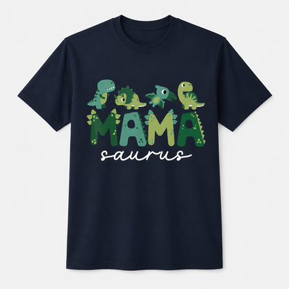 Mama Saurus Mom Dinosaur Three Rex Birthday Boy Girl Family Shirt