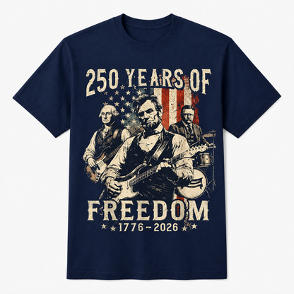 Abraham Lincoln Playing Guitar 4th of July 250th Anniversary Shirt