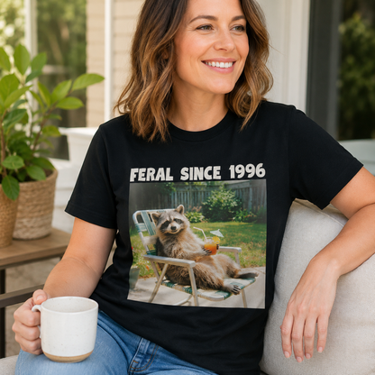 30Th Birthday 30 Years Old Funny Raccoon Feral Since 1996 Shirt