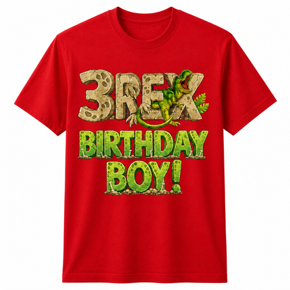 Three Rex 3rd Birthday Third Dinosaur 3 Year Old Birday Boy Shirt