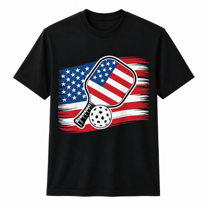 Pickleball Lovers 4th of July American Flag Pickle Ball USA Shirt