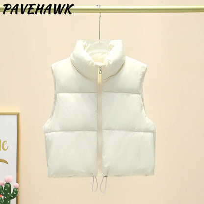 Women's Puffer Vest – Sleeveless Stand Collar Down Gilet